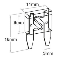 OEX Mini Blade Fuse, 10A Red - Pack of 5 - ACX1653BL