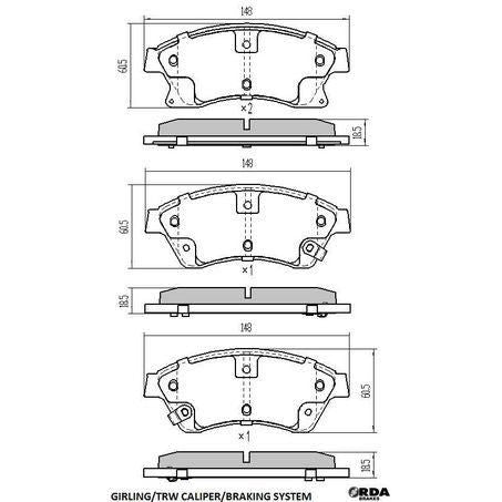 RDA PHANTOM CERAMIC BRAKE PAD SET HOLDEN RDC2068