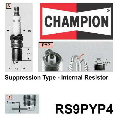 Champion Platinum Spark Plug RS9PYP4