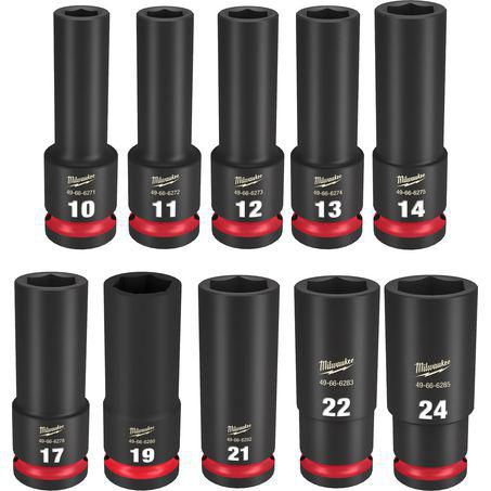 Milwaukee 10 Pc 1/2in Dr Deep Impact Socket Set - Metric 49667053