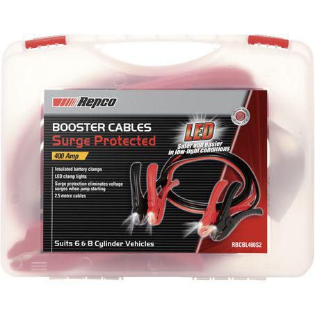 Repco Jumper Leads 400A with LED Lights 2.5m RBCBL400S2