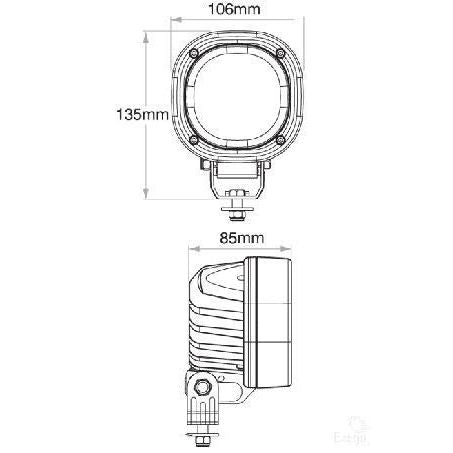TYRI LED Work Light Round 9 to 33V Wide Flood Beam LWX35139