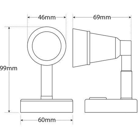 LED Autolamps Reading Lamp Black Aluminium RL60BLKB