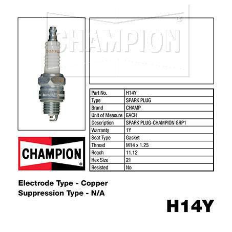 Champion Small Engine Spark Plug H14Y