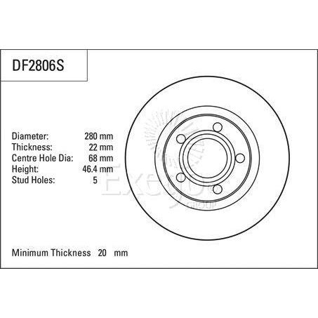 TRW Disc Brake Rotor 280mm x 20 Min