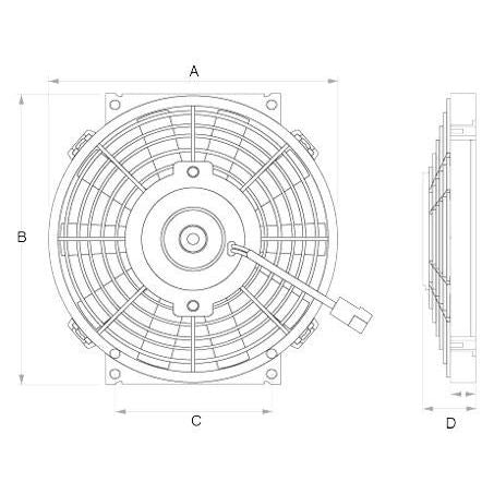 OEX Universal Fan 24V Pusher - Reversible OD:266mm