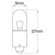 Narva T4W Bayonet BA9s Globe 12V 4W 472331