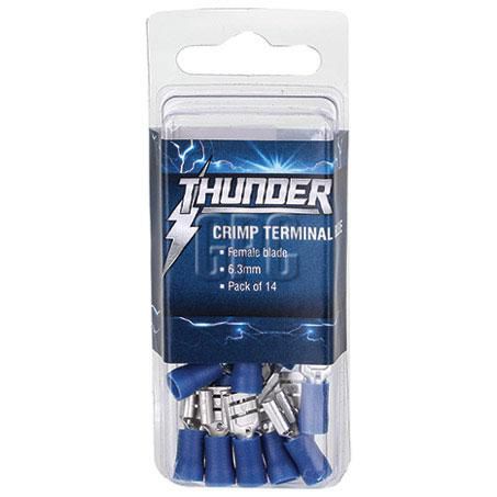 Thunder Crimp Terminal Female Blade Blue 6.3mm 14Pk TDR06005