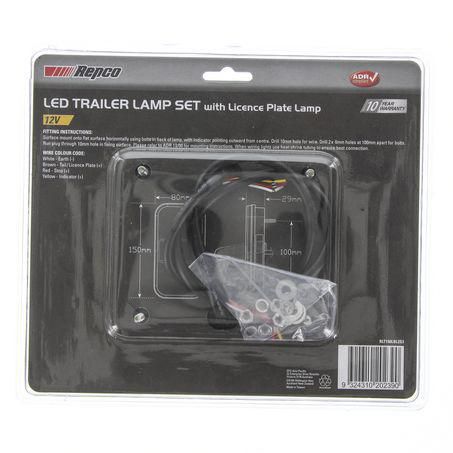 Repco 12V LED RearCombination Lamp Stop / Tail / Indicator / Licence Plate Pair 150x80x25mm RLT150LBL2S3-3