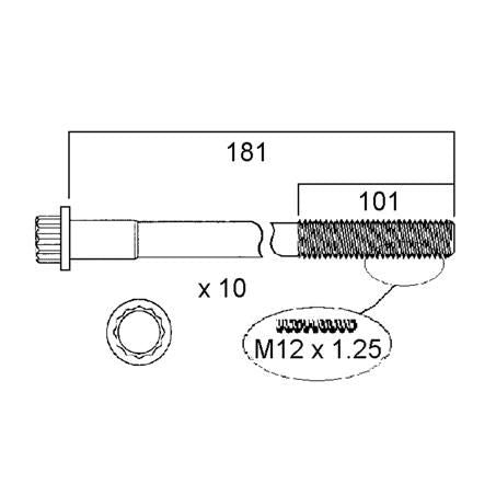 Permaseal Cylinder Head Bolt Set