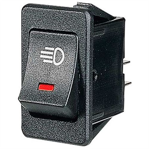 Narva Rocker Switch Off/On DPST Red LED (Contacts Rated 20A @ 12V)