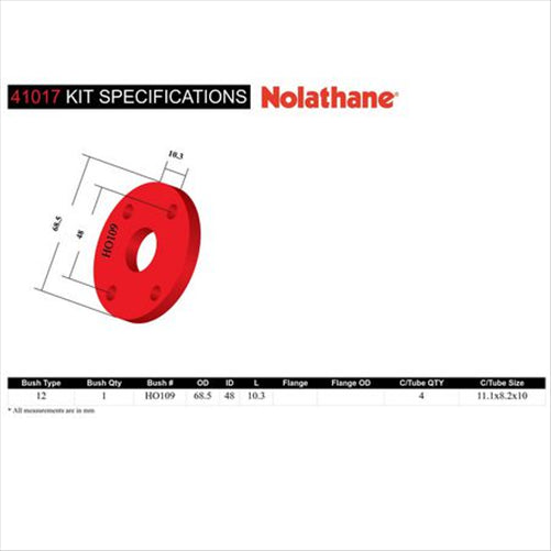 Nolathane FRONT STEERING COUPLING BUSHING KIT 41017