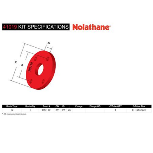 Nolathane FRONT STEERING COUPLING BUSHING KIT 41019
