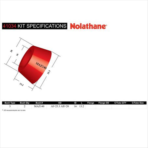 Nolathane STEERING BUSH OD = A1 SIZE ONLY 41034