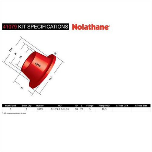 Nolathane STEERING BUSH OD = A1 SIZE ONLY 41079