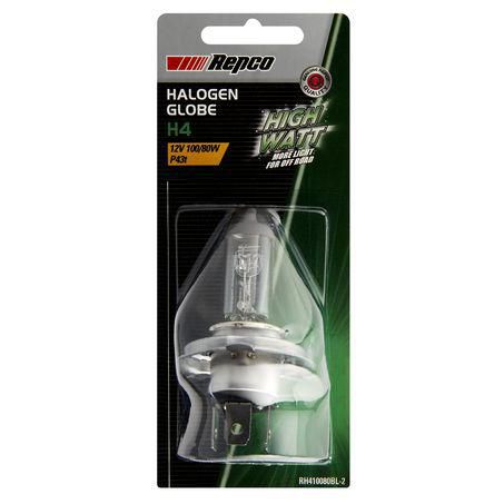 Repco H4 Headlight Bulb High Watt 100 80W P43T RH410080BL-2