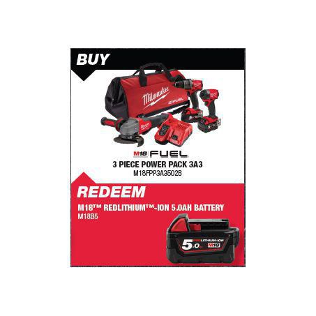 Milwaukee M18 FUEL 3 Piece Power Pack 3A3 M18FPP3A3502B