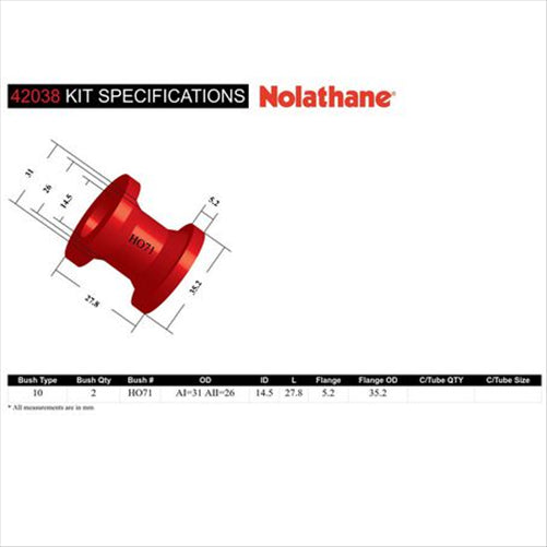 Nolathane REAR SWAY BAR LINK UPPER BUSHING KIT 42038