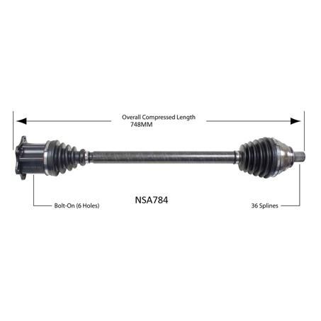 Repco CV Drive Shaft Compressed Length: 748mm NSA784