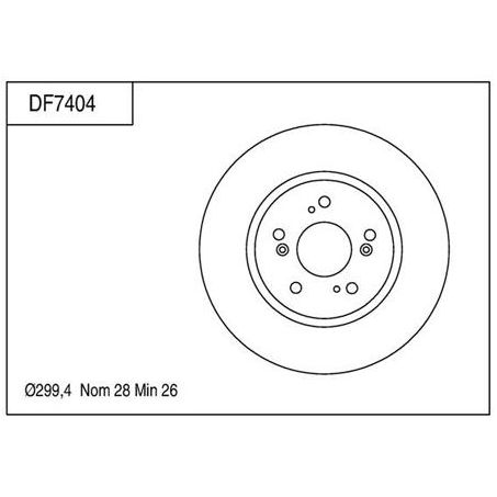 TRW Disc Brake Rotor 299.4mm x 26 Min