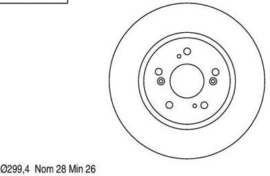 TECHSTOP FRONT DISC ROTOR HONDA ELYSION CROSSROAD MDX 300mm OD 154mm HAT ID - EDR8883