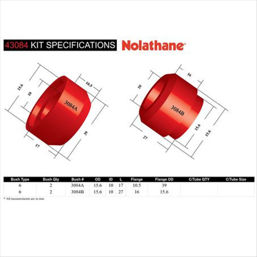 Nolathane UPPER SHOCK ABSORBER BUSHING KIT 43084