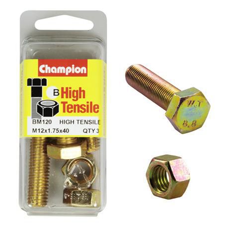 CHAMPION AUTO PARTS Champion Screw & Nut Pack M12 x 40 BM120