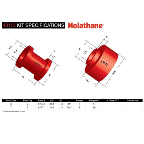 Nolathane BUSH KIT-SHOCK ABSORBER 43113