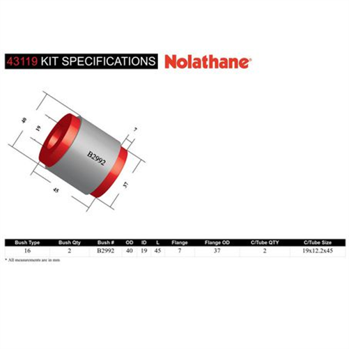 Nolathane BUSH KIT-SHOCK ABSORBER 43119