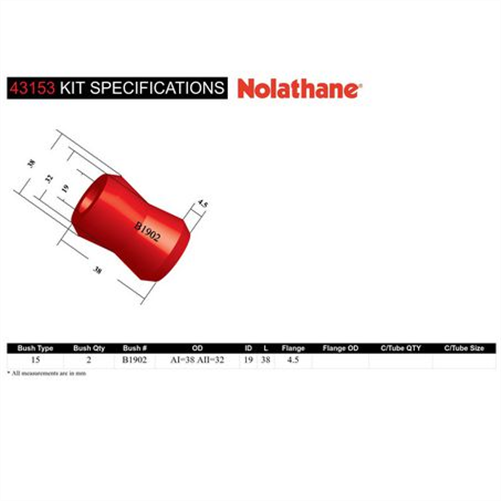 Nolathane BUSH KIT-SHOCK ABSORBER LOWER 43153