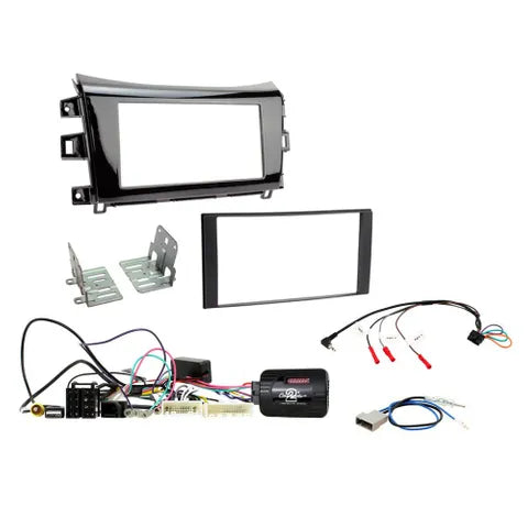 Nissan Navara (2015-2019) Double DIN Dash Kit - Gloss Black Complete Installation Kit with 32-Pin Aerial Plug