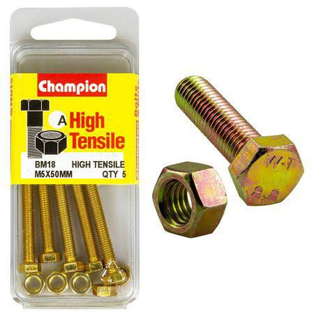 CHAMPION AUTO PARTS Champion Screw & Nut Pack M5 x 50 BM18