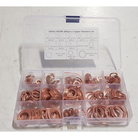 SAS AUTO PARTS MULTI PACK COPPER WASHERS 280PCS HP-CWMULTI