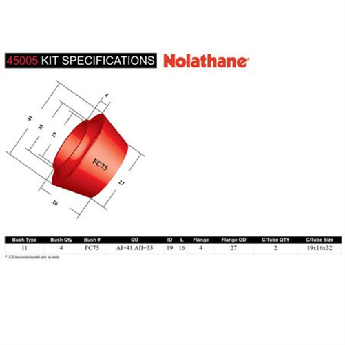 Nolathane FRONT LOWER CONTROL ARM OUTER BUSHING KIT 45005