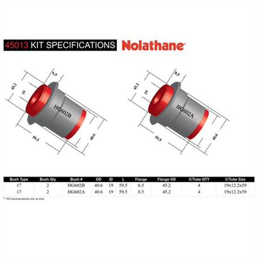 Nolathane BUSH KIT-CONTROL ARM 45013