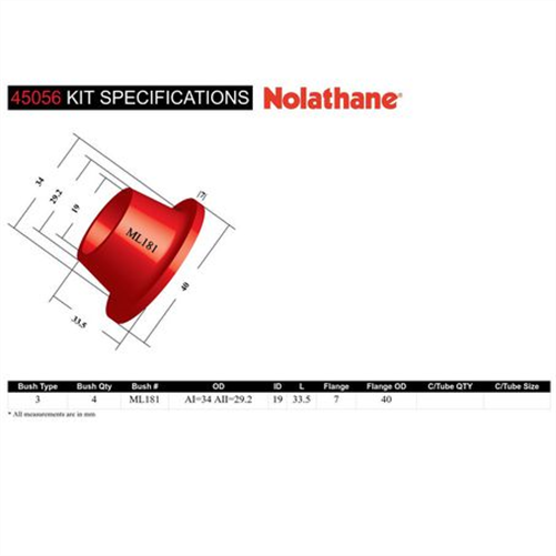 Nolathane BUSH KIT-CONTROL ARM 45056