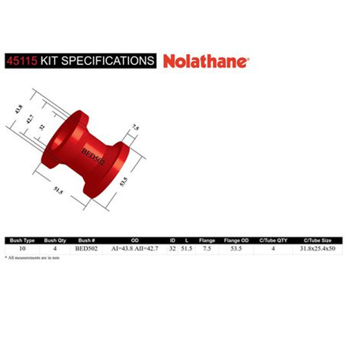 Nolathane BUSH KIT-CONTROL ARM 45115