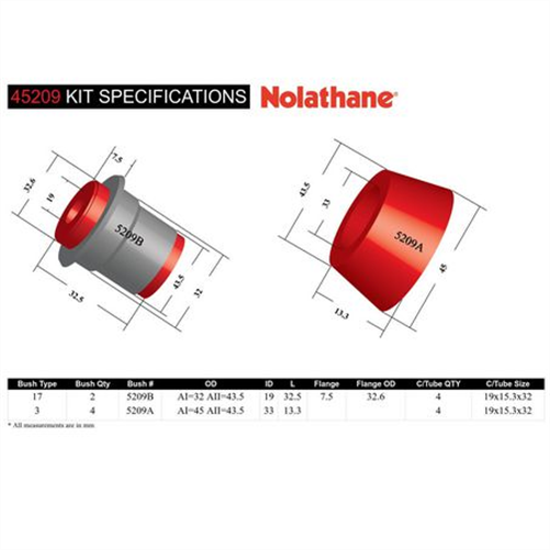 Nolathane CONTROL ARM BUSH KIT 45209