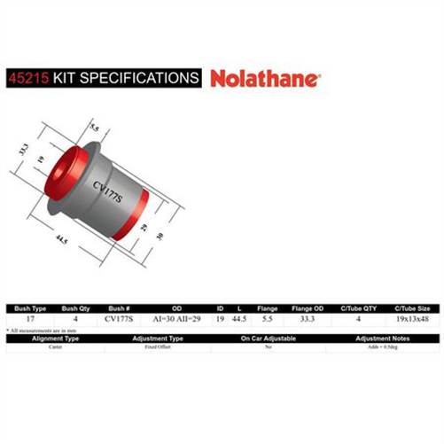 Nolathane BUSH KIT-CONTROL ARM 45215