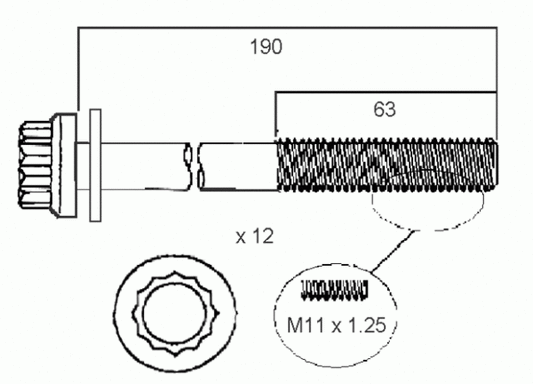 PERMASEAL HEAD BOLT SET SUBARU EJ16-18-20-22E HBS032