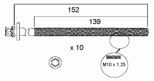 PERMASEAL Cylinder Head Bolt - Holden X14Xec16Xe HBS048