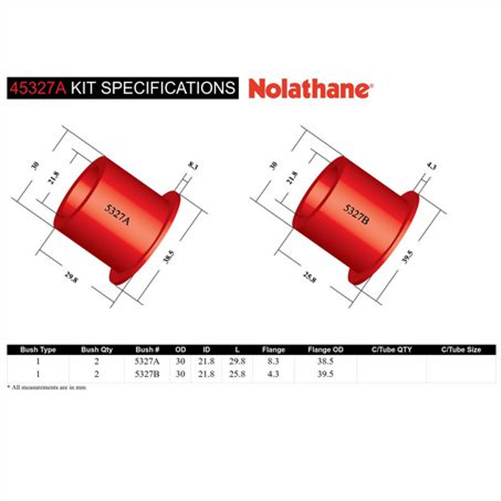 Nolathane FRONT LOWER CONTROL ARM INNER FRONT BUSHING KIT 45327A