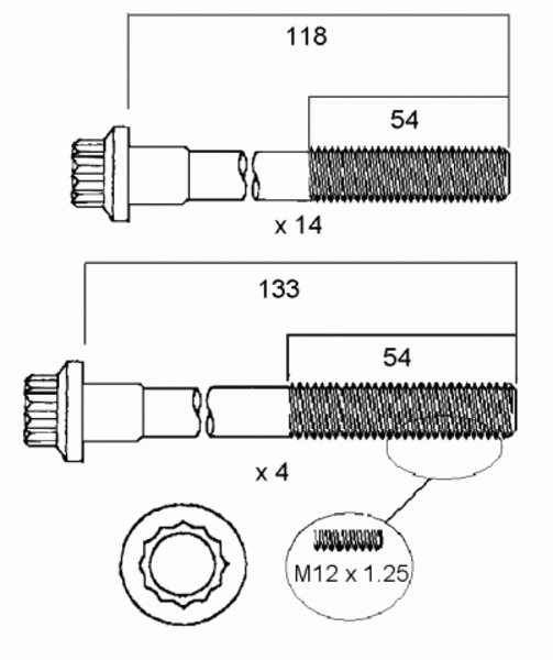 PERMASEAL Cylinder Head Bolt Set HBS169