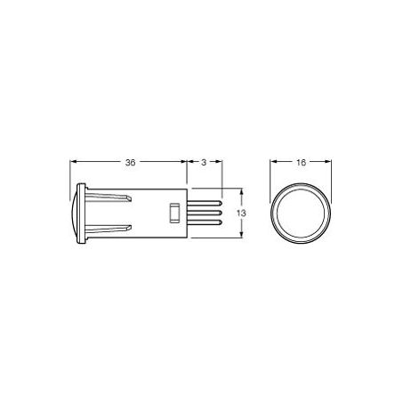 HELLA Pilot Light Incandescent Amber 12V Blade Terminals 2711