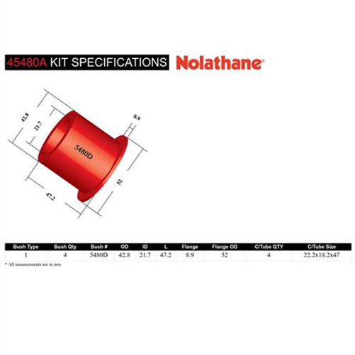 Nolathane FRONT UPPER CONTROL ARM BUSHING KIT 45480A