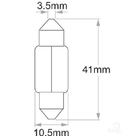 PHILIPS Phillips Festoon Globe 12V 5W Standard - 10 Pce 12864