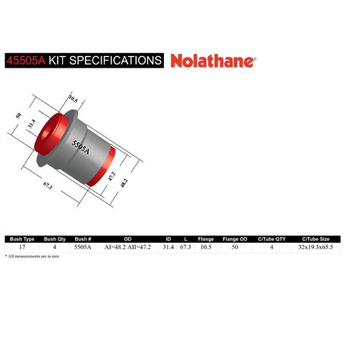Nolathane FRONT LOWER CONTROL ARM BUSHING KIT 45505A