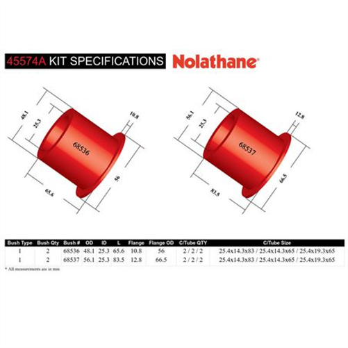 Nolathane CONTROL ARM BUSH KIT 45574A