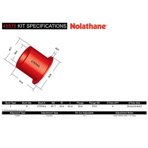 Nolathane BUSH KIT-CONTROL ARM 45576