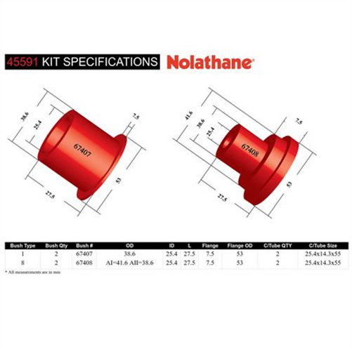 Nolathane BUSH KIT-CONTROL ARM 45591